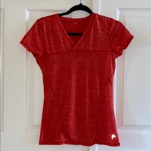 NWOT Coral Orange Heather Athletic V-Neck Top